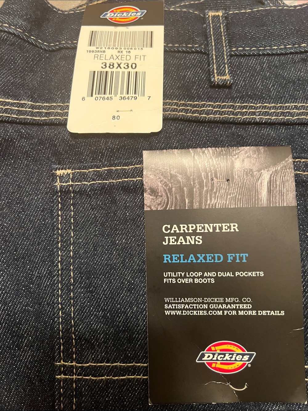 Dickies Men's Carpenter Relaxed Fit Jeans - Dark Blue